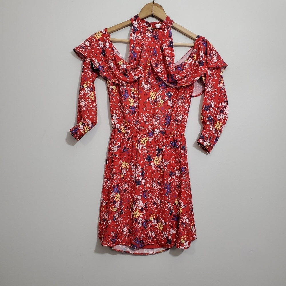 Nwt Parker Scilla Floral Print Cold Shoulder Dress